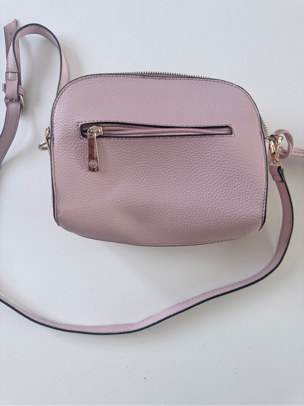 Blush Pink Crossbody Bag - Classic Pebbled Leather Look